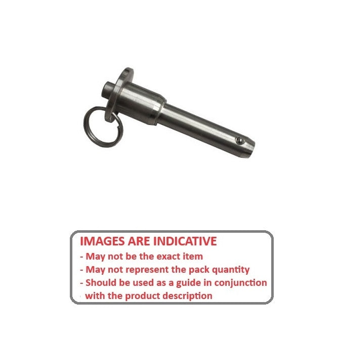 1088792 | BLP-095-1016-BT-S17 (Each) --- Ball Lock Pins - 9.53x101.6 mm - 17-4 PH Stainless / Aluminium Handle Button Handle Pin