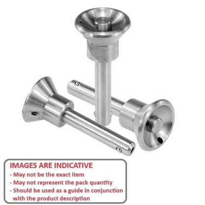 1104843 | BLP-127-1016-MRE-S4 --- Ball Lock Pins - 12.7 mm x 101.6 mm 304 Stainless Steel