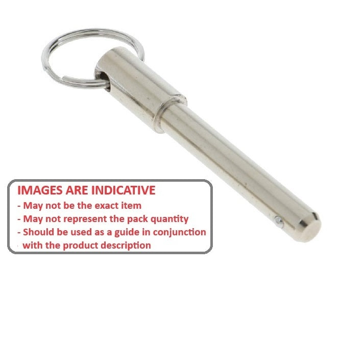 1088798 | BLP-095-1016-RSH-C (Each) --- Ball Lock Pins - 9.53x101.6 mm - Carbon Steel Shoulder Type Pin