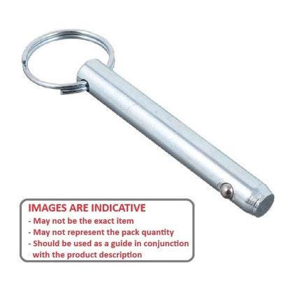 1073395 | BLP-064-0508-K1-C (Each) --- Ball Lock Pins - 6.35x50.8 mm - Carbon Steel Keyring Style Pin