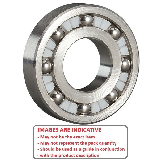 1098687 | S316-6201 (Each) --- Single Row Ball Bearings - 12x32x10 mm Unflanged - Stainless Steel 316 Similar to A4, 18-10 Bearing