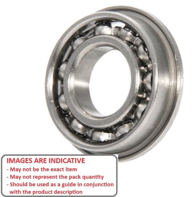 1039183 | SF682-MC3-JP6-AF12 (Each) --- Single Row Ball Bearings - 2x5x1.5 mm Flanged - Stainless Steel AISI 440C Bearing