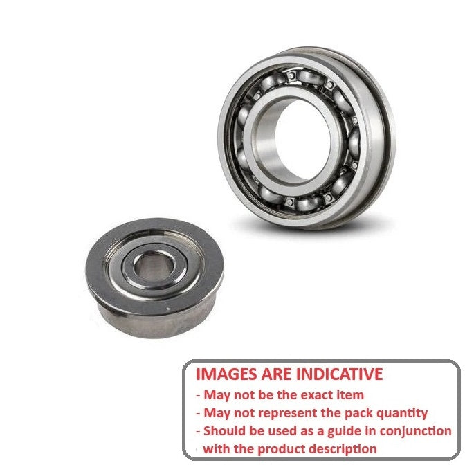 1058588 | SFR166-ZS-MC34-GR5-R-AF12 (Each) --- Single Row Ball Bearings - 4.763x9.525x3.175 mm Flanged - Stainless Steel AISI 440C Bearing