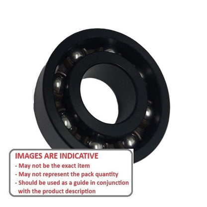 1108925 | P-6202-AS6A-ECO (PK-4) --- Plastic Bearings - 15x35x11 mm - Acetal Antistatic with Stainless 316 Balls Bearing