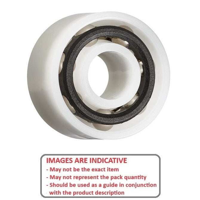 1072154 | P-DR-R4G-AS6 (Each) --- Plastic Bearings - 6.35x15.875x9.525 mm - Acetal with Stainless 316 Balls Bearing