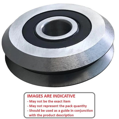 1036009 | SMR196-048-YY-VP-038 --- Plain Guide Wheels Dual Vee - Size Reference 1 - 19.558x7.938 mm - Stainless Steel AISI 440C Wheel