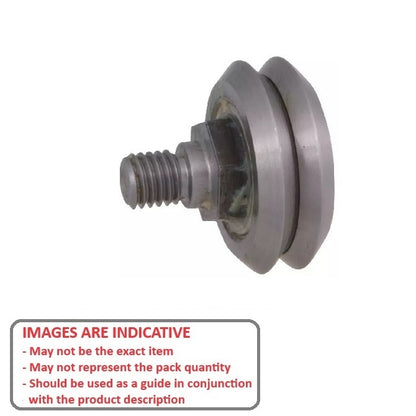 1000034 | DVWS0-ADJ-ZZ (Each) --- Studded Guide Wheels Dual Vee - Size Reference 0 - 14.8x6.35 mm - Chrome Steel SAE 52100 with Shields Guide Wheel