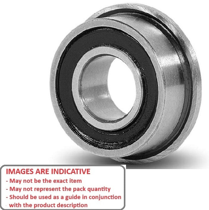 1065919 | SF686B-2RS-MC3 (Each) --- Single Row Ball Bearings - 6x13x5 mm Flanged - Stainless Steel AISI 440C Bearing