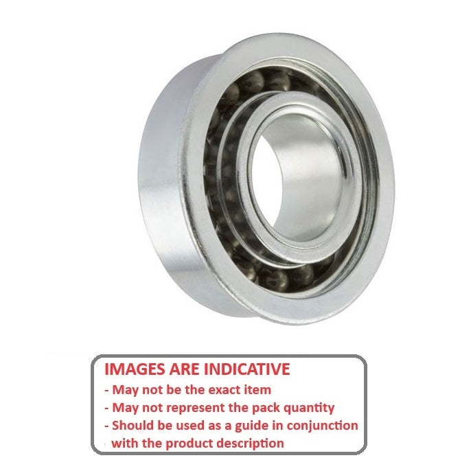 1046817 | SFWR1-5-MC34-GR5-R-L23 (Each) --- Single Row Ball Bearings - 2.381x7.938x2.779 mm / 3.571 mm Flanged - Stainless Steel AISI 440C Bearing