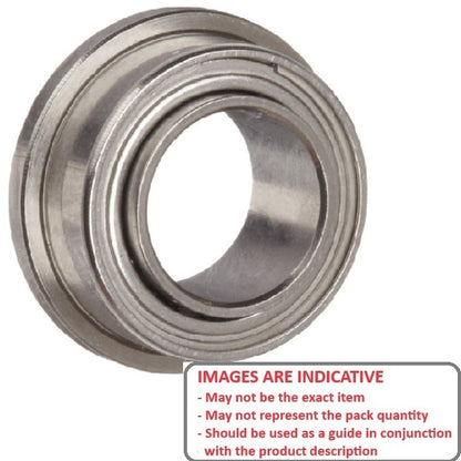 1076887 | SFWR1810-ZZS-MC3 (Each) --- Single Row Ball Bearings - 7.938x12.7x3.969 mm / 4.762 mm Flanged - Stainless Steel AISI 440C Bearing