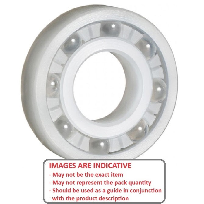 1111181 | P-R10D-KGL (Each) --- Plastic Bearings - 15.875x34.925x11.112 mm - PVDF with Glass Balls Bearing