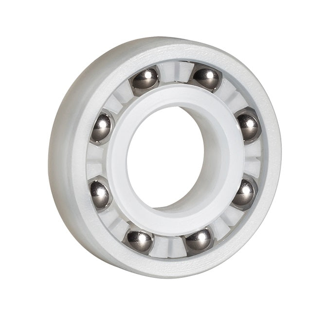 Plastic Bearings - 15.875x34.925x11.112 mm - PVDF with Stainless Steel 316 Balls