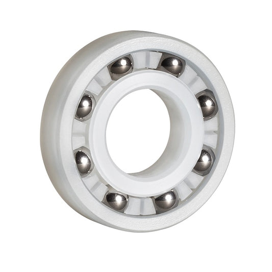 Plastic Bearings - 15.875x34.925x11.112 mm - PVDF with Stainless Steel 316 Balls