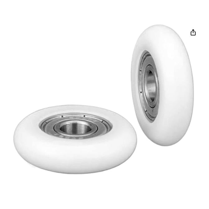 Nylon Tyre Through Bore Convex Rollers - 35x8x7 mm - Chrome Steel and Acetal