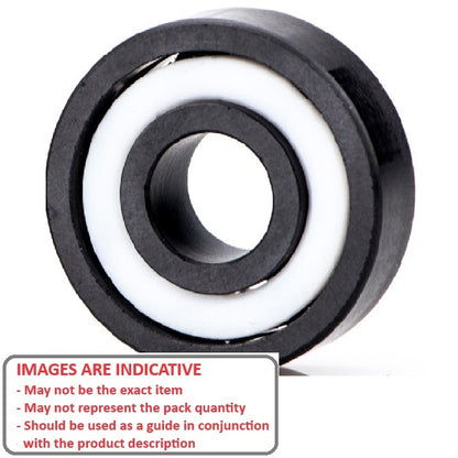 1148940 | CSN-6007-TTS-C3-TF-DRY (Each) --- Single Row Ball Bearings - 35x62x14 mm Unflanged - Ceramic Silicon Nitride - PTFE Cage - PTFE Seals Bearing
