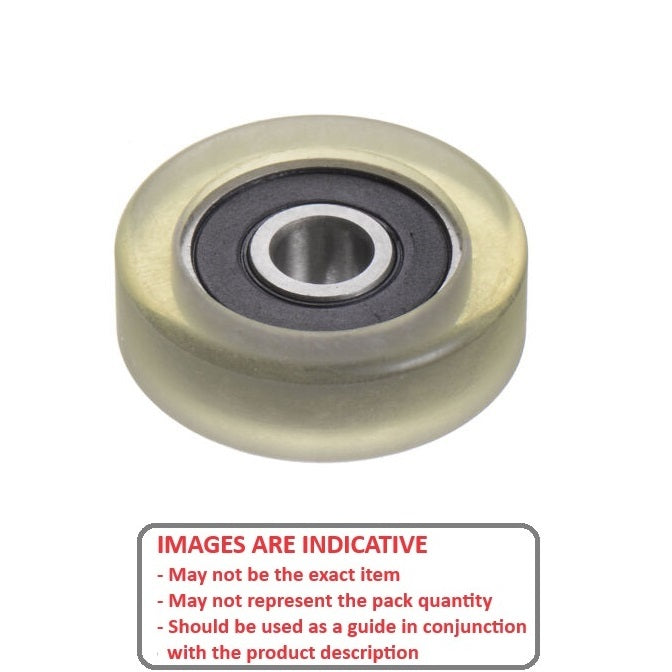 1119532 | PR-0190-050-ZZ-UR-60 (Each) --- Pressure Roller with Bearing Rollers - 19x5x3 mm Urethane OD - Stainless Steel AISI 440C