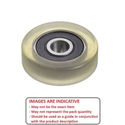 1119532 | PR-0190-050-ZZ-UR-60 (Each) --- Pressure Roller with Bearing Rollers - 19x5x3 mm Urethane OD - Stainless Steel AISI 440C