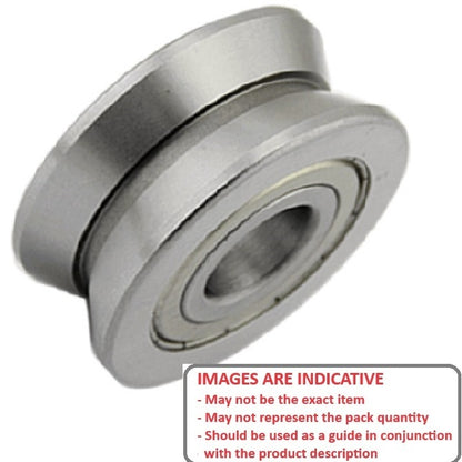 1053214 | V624B-ZZ-04-120-ECO (PK-2) --- Grooved OD Bearings - 4x13x6 mm Vee Groove - Chrome Steel Bearing
