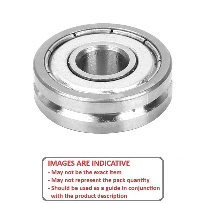 1062073 | V625-ZZ-02-120-ECO (PK-2) --- Grooved OD Bearings - 5x16x5 mm Vee Groove - Chrome Steel Bearing