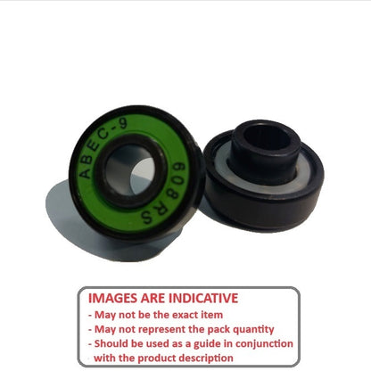 1230257 | W608-1-RG-SKATE (2 Pcs) --- Skate - For general skating with extended inner ring Extended inner ring one side SINGLE BEARING (8x22x7 inner width 12.5)