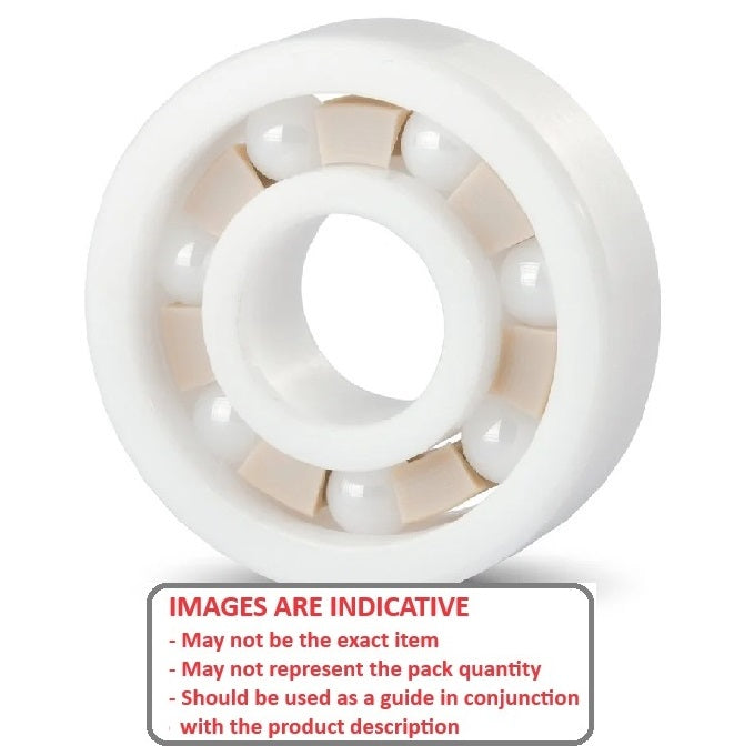 1109119 | CZR-6002-TF-DRY (Each) --- Single Row Ball Bearings - 15x32x9 mm Unflanged - Ceramic Zirconia - PTFE Cage - Open Bearing