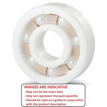 1098716 | CZR-6201-TF-DRY (Each) --- Single Row Ball Bearings - 12x32x10 mm Unflanged - Ceramic Zirconia - PTFE Cage - Open Bearing