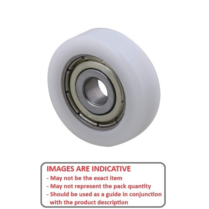 1131669 | NR-0250-060-070-W-ZZ (PK-2) --- Idler with Bearing Rollers - 25x6x7 mm - Nylon Covered Chrome Steel Roller