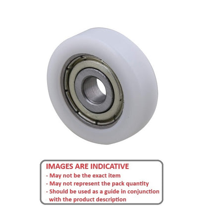 1131669 | NR-0250-060-070-W-ZZ (PK-2) --- Idler with Bearing Rollers - 25x6x7 mm - Nylon Covered Chrome Steel Roller