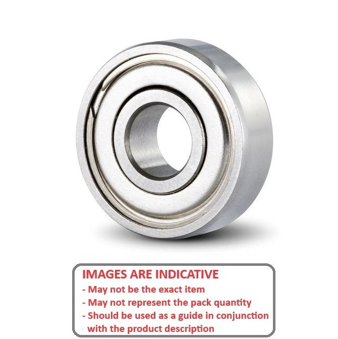 1086861 | SR6A-ZZS-MC34-GR5-AF12 (Each) --- Single Row Ball Bearings - 9.525x22.225x7.142 mm Unflanged - Stainless Steel AISI 440C Bearing