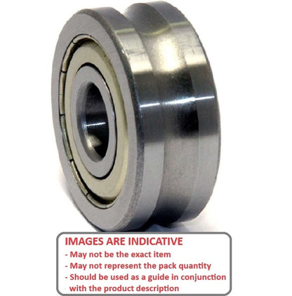 1053173 | U624-ZZ-12-ECO (PK-5) --- Grooved OD Bearings - 4x13x5 mm U Groove - Chrome Steel Bearing