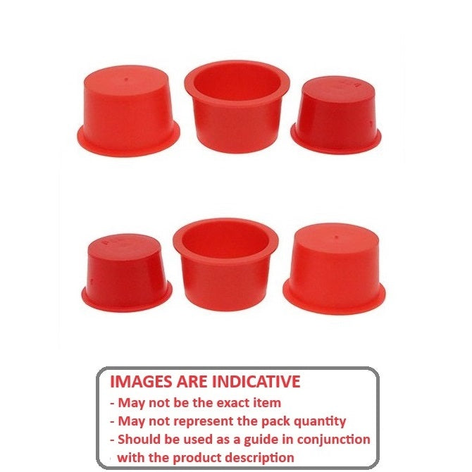 1056474 | BNGCAP-041-019-R (100 Pcs) --- Bungs - 4.12 mm x 1.85 mm Red