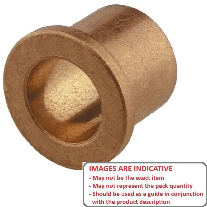 1071220 | BF0064-0095-0103-BS1324TH (Each) --- Flanged Bushes - 6.35x9.525x10.312 mm - Bronze SAE 841 Sintered Bush