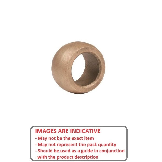 1082267 | BSP00800-01550-0110-SB --- Spherical Sintered Bronze Bushes - 8 mm x 15.5 mm x 11 mm