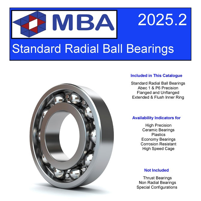 Catalogues - Brand MBA Bearing Sizes - Standard radial ball bearings quick reference