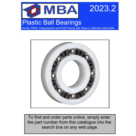 1224881 | CATALOGUE-BEARINGS-PLASTIC --- CATALOGUEBEARINGSPLASTIC - MBA Plastic Bearing Sizes Quick reference