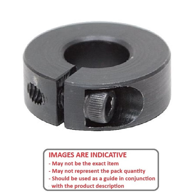 1098515 | COL-01200-028-11-1C-CS (Each) --- Shaft Collars - 12x28x11 mm Clamp Type - Steel, Black Oxide Coated Collar