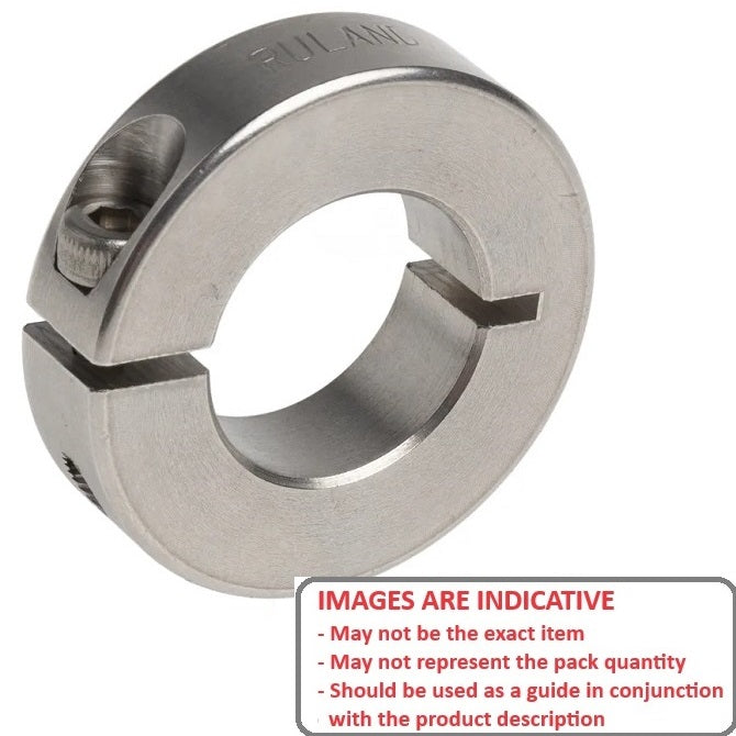 1072254 | COL-00635-017-08-1C-S4 (Each) --- Shaft Collars - 6.35x17.46x7.9 mm Clamp Type - Stainless Steel 304 Similar to A2, 18-8 HRB80 Collar