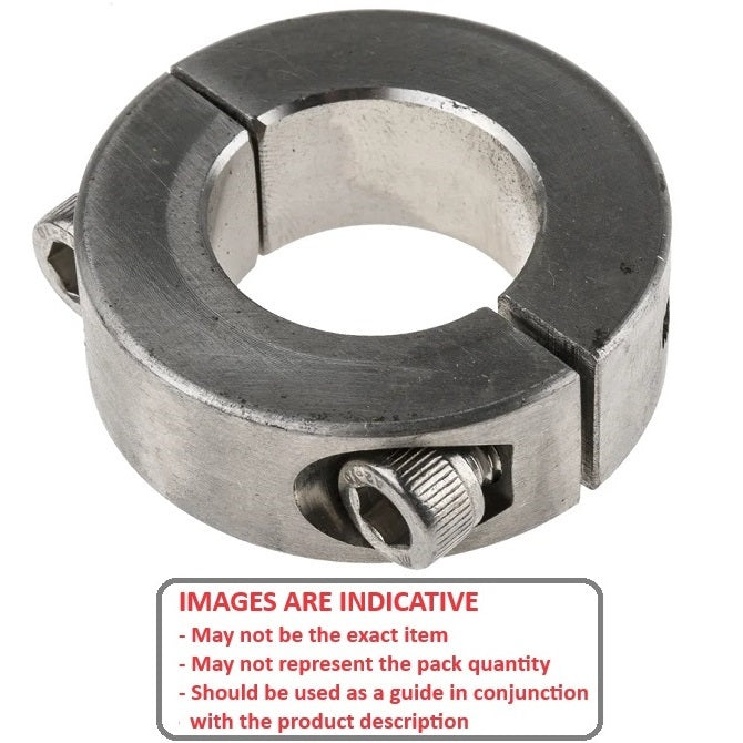 1086539 | COL-00953-022-09-2C-S3 (Each) --- Shaft Collars - 9.525x22.2x8.7 mm Clamp Type - Stainless Steel 303/304 Similar to A2, 18-8 HRB80 Collar