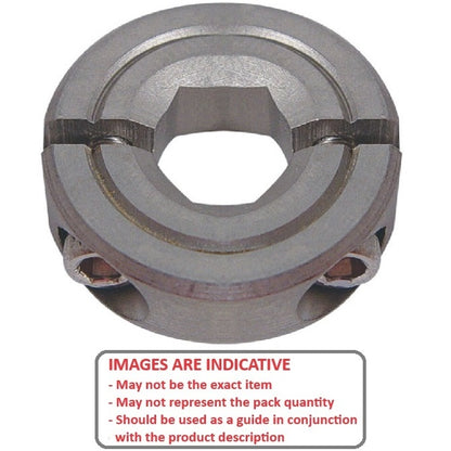 1072501 | COH-00635-021-06-2P-S3 (Each) --- Hex Bore Collars - 6.35x20.7x6.4 mm Two Piece - Stainless Steel 303/304 Similar to A2, 18-8 HRB80 Collar