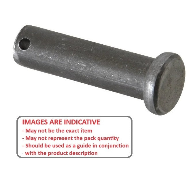 1088370 | CLP-095-0238-P (Each) --- Clevis Pins - 9.53x23.83x26.97 mm Pin Locking - Carbon Steel - Low Carbon 1010 or 1018 Steel
