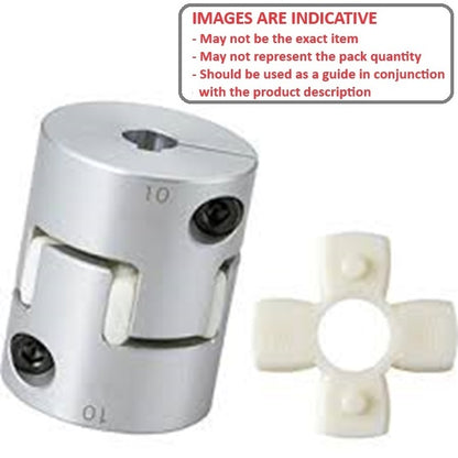 1047419 | CP-032-032-14-022-J-PU92C (Each) --- Spider Type C Complete Couplings - 3.175x3.175x14 mm - Aluminium with 92 Duro White Spider Coupling