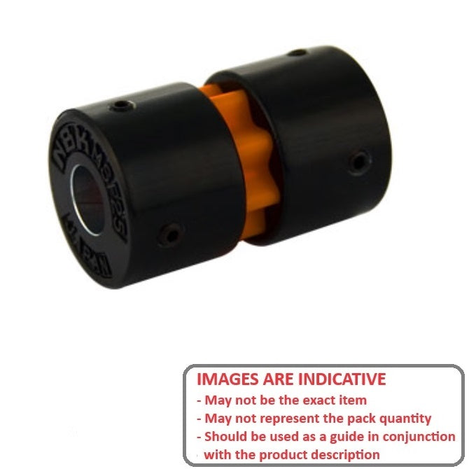 1070438 | CP-064-064-20-034-J-SPLN-X (Each) --- Spline Type Couplings - 6.35x6.35x20 mm Complete - Aluminium and Rubber Coupling