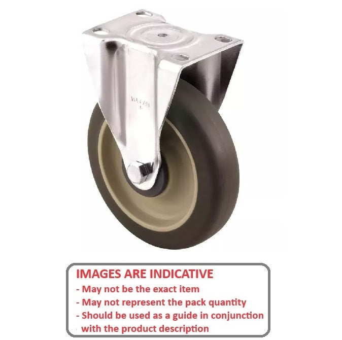 1177997 | RWC-R3711 (PK-2) --- Plate Castors - Wheel diameter 75 Rigid 50 mm - Inst Rubber Castor