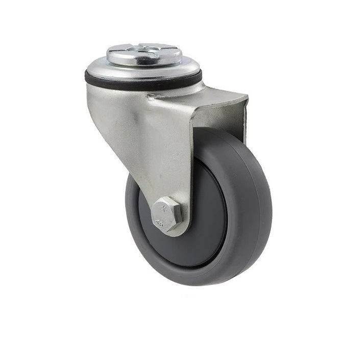 Bolt Castors - Wheel Diameter 75 Swivel 50 mm - Grey Rubber - Non Marking