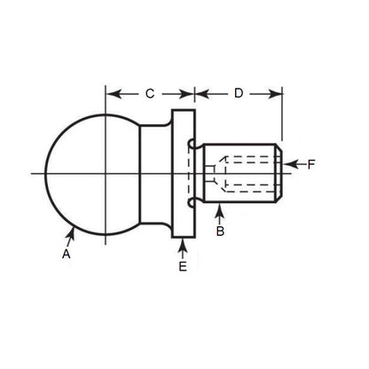 1096450 | BLTO-01200-CS-C1 (Each) --- Tooling Balls - 12x6x22 mm One Piece - Carbon Steel Ball