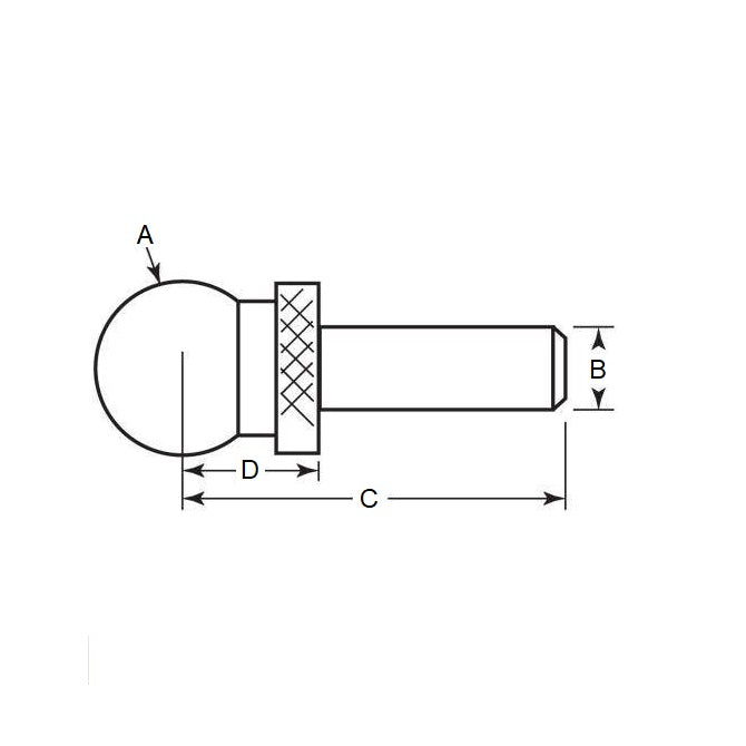 1070385 | BLTO-00635-CS-S2 (Each) --- Tooling Balls - 6.35x3.175x14.224 mm Two Piece - Carbon Steel Ball