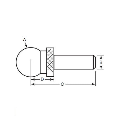1070385 | BLTO-00635-CS-S2 (Each) --- Tooling Balls - 6.35x3.175x14.224 mm Two Piece - Carbon Steel Ball