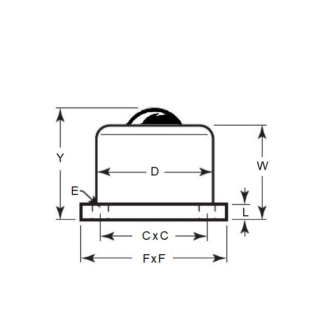 1197794 | BTU0136-006-B-C-HD --- Base Mount Ball Transfer Units - 136 kg x 41.4 mm x 5.6 mm