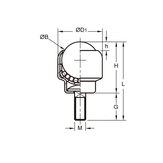 1122584 | BTU0020-009-TS-C (Each) --- Screw Stem Ball Transfer Units - 20 kg - 9x13 mm - Steel