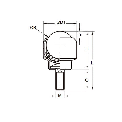 1089521 | BTU0010-006-TS-BA (Each) --- Screw Stem Ball Transfer Units - 10 kg - 6x8 mm Brass and Aluminium - Stainless Steel AISI 440C and Aluminium